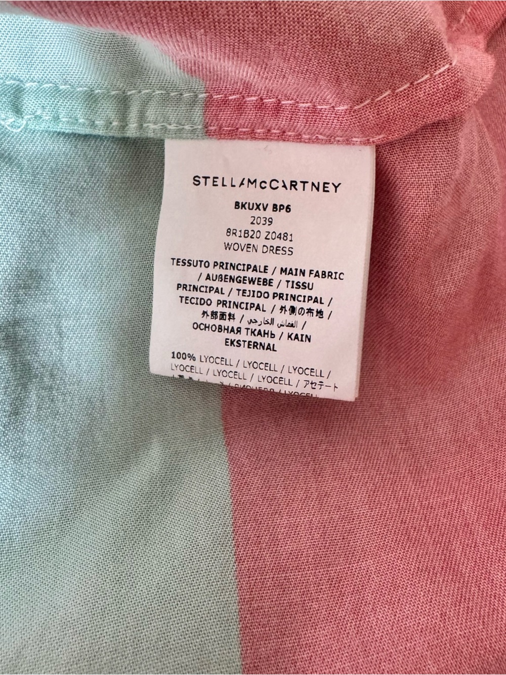 Stella McCartney long sleeve vibrant colorblock zip logo pocket pleat dress - Picture 7 of 7